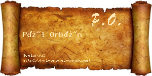 Pál Orbán névjegykártya