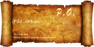 Pál Orbán névjegykártya