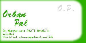 orban pal business card